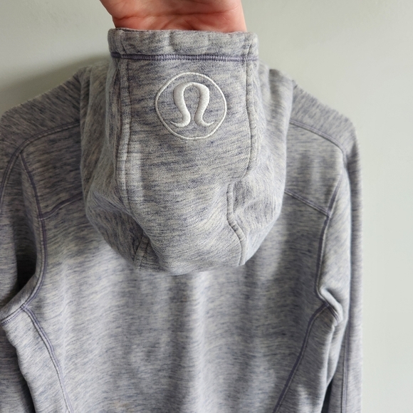 Lululemon Cool & Collected Hooded Sweatshirt Hoodie Heathered Grey Size 8 - Picture 6 of 13